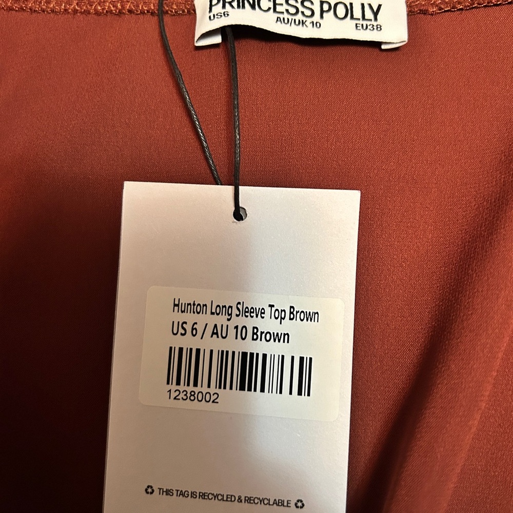 Princess Polly Copper Satin Top - Picture 6 of 7